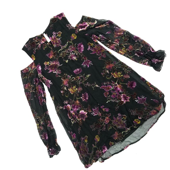 Chelsea28 Cold Shoulder Burnout Velvet Dress - Picture 4 of 4